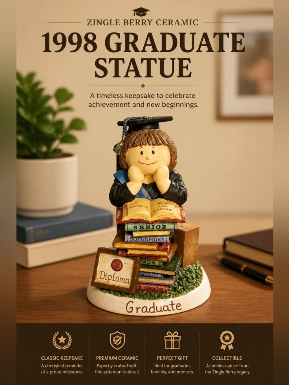 𝐙𝐢𝐧𝐠𝐥𝐞 𝐁𝐞𝐫𝐫𝐲 𝐂𝐞𝐫𝐚𝐦𝐢𝐜  𝟏𝟗𝟗𝟖 𝐆𝐫𝐚𝐝𝐮𝐚𝐭𝐞 𝐒𝐭𝐚𝐭𝐮𝐞